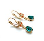 Mariana Earrings Dangling Blue Zircon & Hyacinth Austrian Crystals Romancing In Rio Summer 2022 Coll. - Image 3