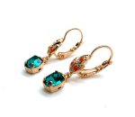 Mariana Earrings Dangling Blue Zircon & Hyacinth Austrian Crystals Romancing In Rio Summer 2022 Coll. - Image 2
