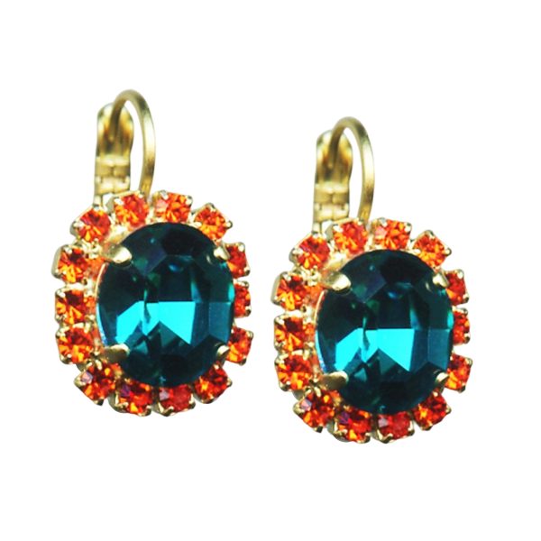 Mariana Earrings Alluring Blue Zircon & Hyacinth Austrian Crystals Serengeti Africa Coll.
