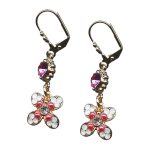 Mariana Earrings Charming Rose, Pink Pearl, White Opal, & Clear Austrian Crystals Cherry Blossom Silk Road Coll. - Image 3