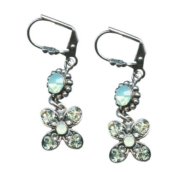 Mariana Earrings Precious Chrysolite, Pacific Opal, & Chrysolite Opal Austrian Crystals Mojito Cocktail Hour Coll.