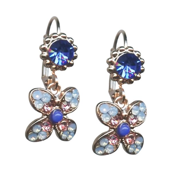 Mariana Earrings Preppy Capri Blue, Lt Rose, & Air Blue Opal Austrian Crystals Kiss From A Rose Songbook Coll.