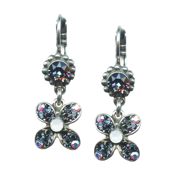 Mariana Earrings Elegant Montana Blue, White Opal, & AB Austrian Crystals Mood Indigo Songbook Coll.