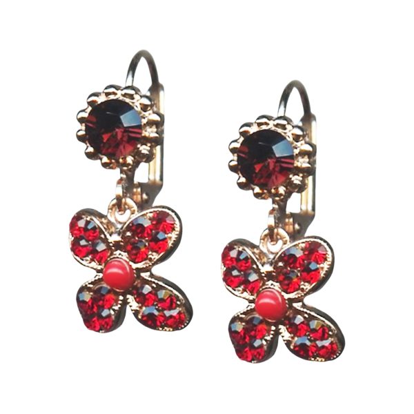 Mariana Earrings Lady In Red Songbook Coll. Stunning Ruby, Siam, Burgundy, & Red Coral Austrian Crystals