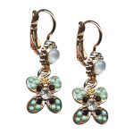 Mariana Earrings Exquisite Turq, White Opal, Jet, & Clear Austrian Crystals Zanzibar Africa Coll.