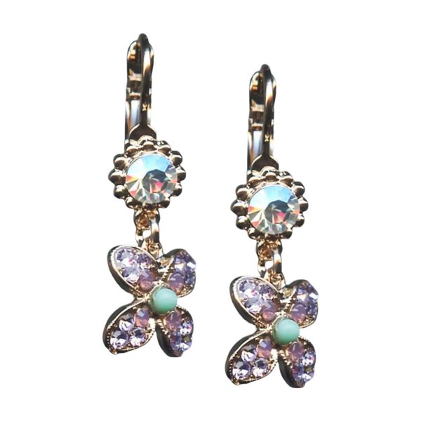Earrings By Mariana Caribbean Life Coll. Shimmering Amethyst and Cyclamen Opal Swarovski Crystals