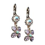 Earrings By Mariana Caribbean Life Coll. Shimmering Amethyst and Cyclamen Opal Swarovski Crystals - Image 3