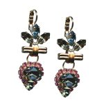 Mariana Earrings Elegant Silver Night, Denim Blue, & Lt Rose Austrian Crystals Madagascar Africa Coll. - Image 2