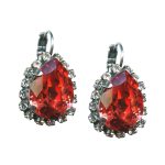 Mariana Earrings Beautiful Padparadscha & Clear Austrian Crystals My Treasures Coll. - Image 2