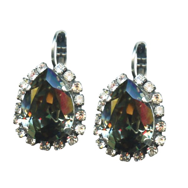 Mariana Earrings Glamorous Black Diamond & Clear Austrian Crystals My Treasures Coll.