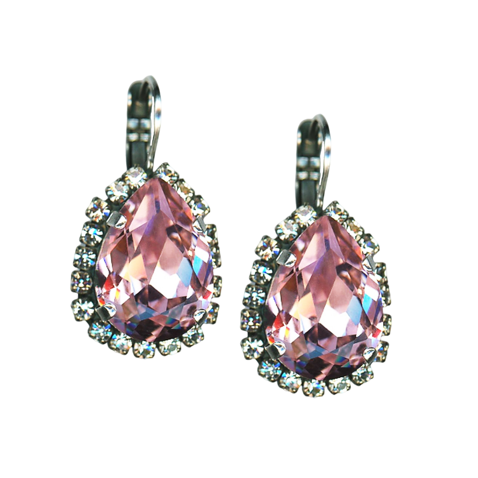 E-1098-3-001223-SP6(1) Mariana Earrings Classy Lt Rose & Clear Austrian Crystals My Treasures Coll. - Image 1