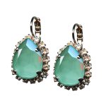 Mariana Earrings Elegant Mint Green & Clear Austrian Crystals My Treasures Coll. - Image 3