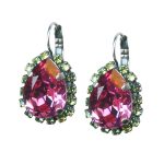 Earrings By Mariana Woman Lovely Light Rose and Peridot Swarovski Crystals