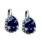 Mariana Earrings Elegant Tanzanite & White Opal Austrian Crystals My Treasures Coll.