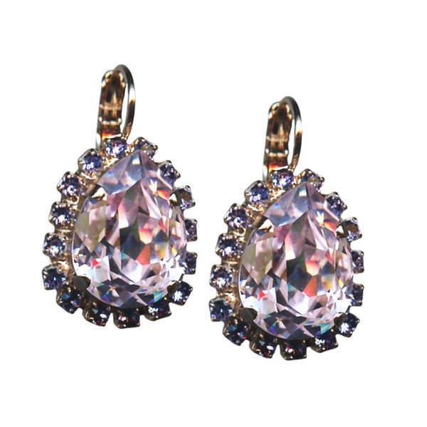 Mariana Earrings Sassy Light Rose & Tanzanite Austrian Crystals California Dreaming Songbook Coll.