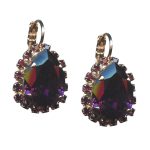 Mariana Earrings Sophisticated Purple Velvet Austrian Crystals Bohemian Rhapsody Songbook Coll.