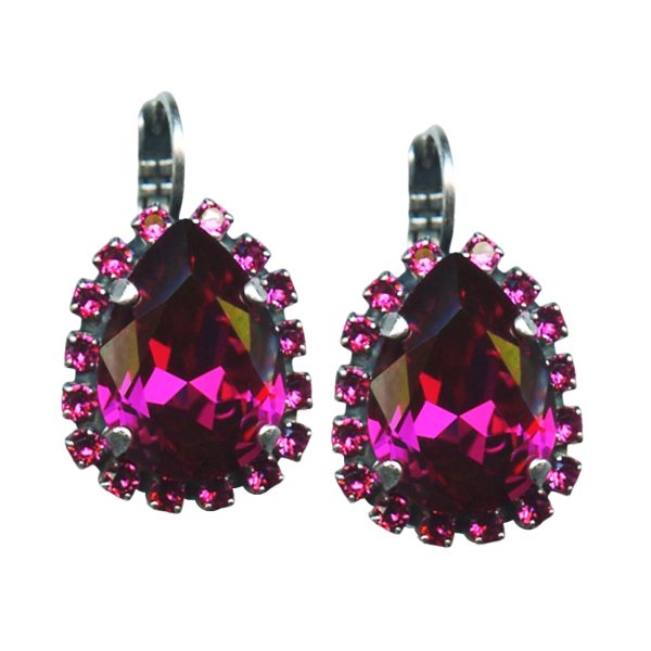 Mariana Earrings Fashionable Fuchsia Austrian Crystals Lady Marmalade Songbook Coll.