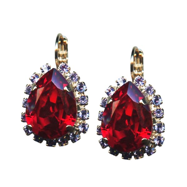 Mariana Earrings Stunning Ruby & Purple Velvet Austrian Crystals Xenia Odyssey Coll.