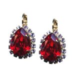 Mariana Earrings Stunning Ruby & Purple Velvet Austrian Crystals Xenia Odyssey Coll. - Image 2