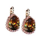 Mariana Earrings Glamorous Lt Smoked Topaz & Lt Rose Austrian Crystals Twilight Mystique Winter 2019 Coll.