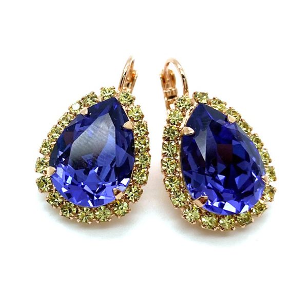 Mariana Earrings Glamorous Purple Velvet & Jonquil Austrian Crystals My Treasures Coll.
