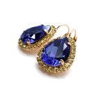 Mariana Earrings Glamorous Purple Velvet & Jonquil Austrian Crystals My Treasures Coll. - Image 2