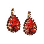 Mariana Earrings Alluring Padparadscha & Siam Austrian Crystals Sorbet Delight Winter 2021 Coll. - Image 2