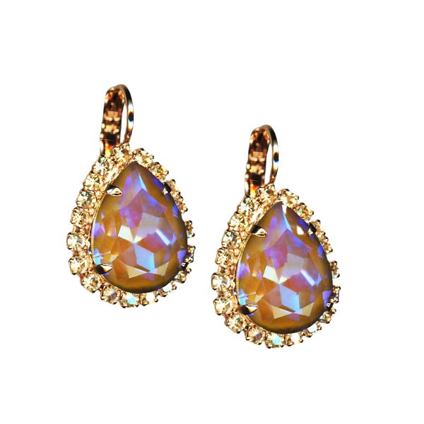 Mariana Earrings Fab Sun Kissed Horizon & Golden Shadow Austrian Crystals Out Of Africa Winter 2021 Coll.