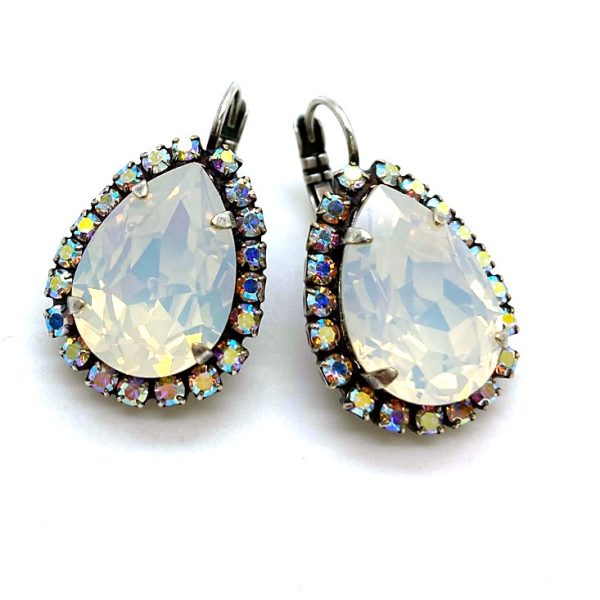 Earrings By Mariana Woman Glitzy AB and White Opal Swarovski Crystals