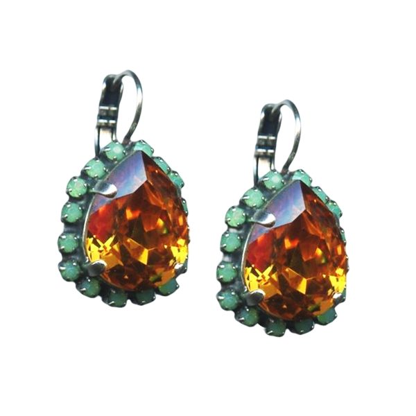 Mariana Earrings Exquisite Topaz & Pacific Opal Austrian Crystals Daphne East Meets West Coll.