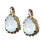 Mariana Earrings Luxurious White Opal & Golden Shadow Austrian Crystals Sandman Songbook Coll. - Image 3