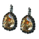 Mariana Earrings Exquisite Golden Shadow & Jet Black Austrian Crystals Black Orchid Botanica Coll. - Image 3