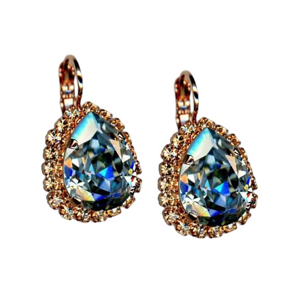 Mariana Earrings Exude Elegance Silver Night & Golden Shadow Austrian Crystals My Treasures Coll.