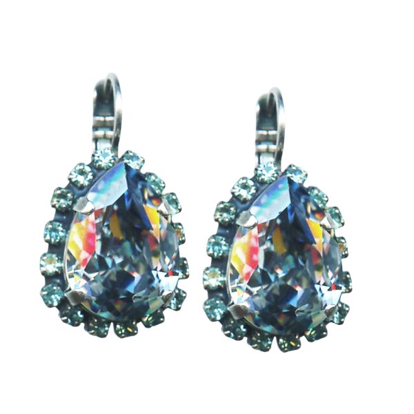 Mariana Earrings Alluring Light Azore & Aquamarine Austrian Crystals My Treasures Coll.