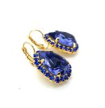 Earrings By Mariana Woman Luxurious Tanzanite and Sapphire Swarovski Crystals - Image 3
