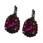 Mariana Earrings Sophisticated Fuchsia & Siam Austrian Crystals My Treasures Coll.