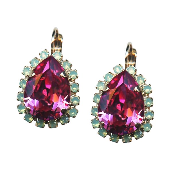 Mariana Earrings Charming Rose & Pacific Opal Austrian Crystals My Treasures Coll.