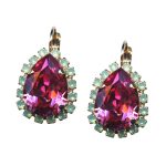 Mariana Earrings Charming Rose & Pacific Opal Austrian Crystals My Treasures Coll. - Image 2