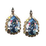 Mariana Earrings Luxurious Blue Shade & Golden Shadow Austrian Crystals My Treasures Coll.