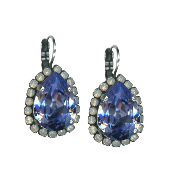 Mariana Earrings Luxurious Smoky Muave & White Opal Austrian Crystals My Treasures Coll.