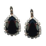 Mariana Earrings Soulful Jet Black & White Opal Austrian Crystals My Treasures Coll. - Image 3
