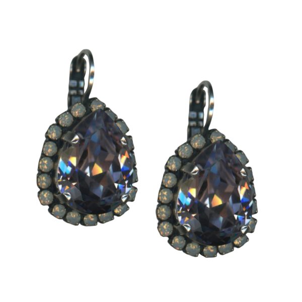 Mariana Earrings Alluring Provence Lavender & White Opal Austrian Crystals My Treasures Coll.