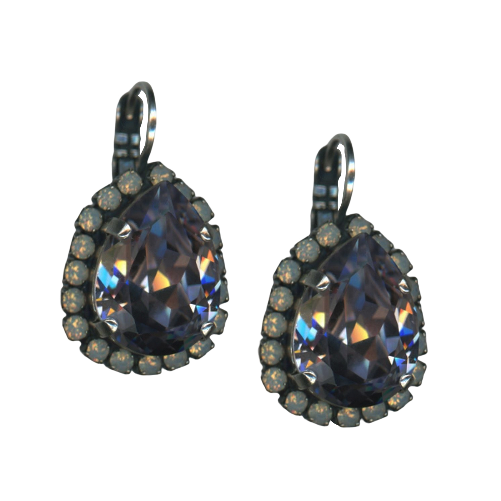 E-1098-3-234283-SP6(1) Mariana Earrings Alluring Provence Lavender & White Opal Austrian Crystals My Treasures Coll. - Image 1