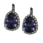 Earrings By Mariana Woman Fab Tanzanite and White Opal Swarovski Crystals - Image 3