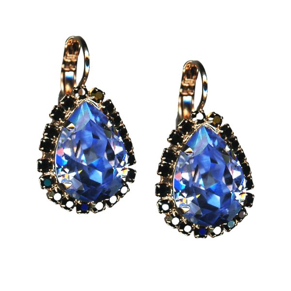 Earrings By Mariana My Treasures Coll. Elegant Lavender and Jet Black Swarovski Crystals