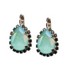 Mariana Earrings Fashionable Mint Green & Jet Black Austrian Crystals My Treasures Coll.