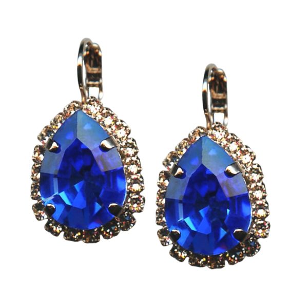 Mariana Earrings Sophisticated Sapphire & Vintage Rose Austrian Crystals My Treasures Coll.