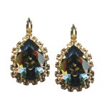 Mariana Earrings Elegant Black Diamond & Topaz Austrian Crystals Vintage Lace Songbook Coll. - Image 3