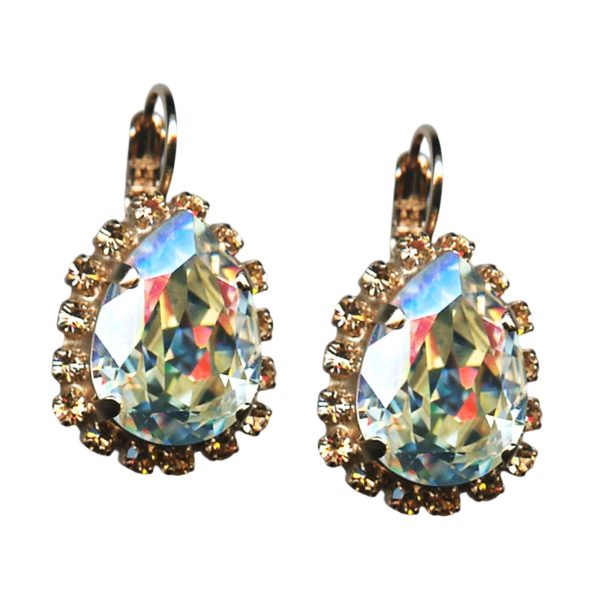 Mariana Earrings Precious Lt Azore & Lt Peach Austrian Crystals My Treasures Coll.