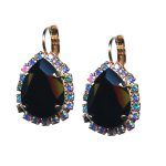 Mariana Earrings Glitzy Iridescent Clear & Jet Black Austrian Crystals Tuxedo Paradise Coll. - Image 3